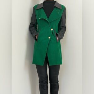 Vintage wool and leather coat